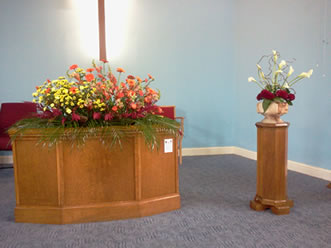 Displays on the altar and the font