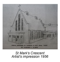 Artist's impression of the church, 1956