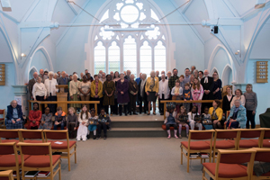 The congregation at the service celebrating the 30th Anniversary of the re-opening.